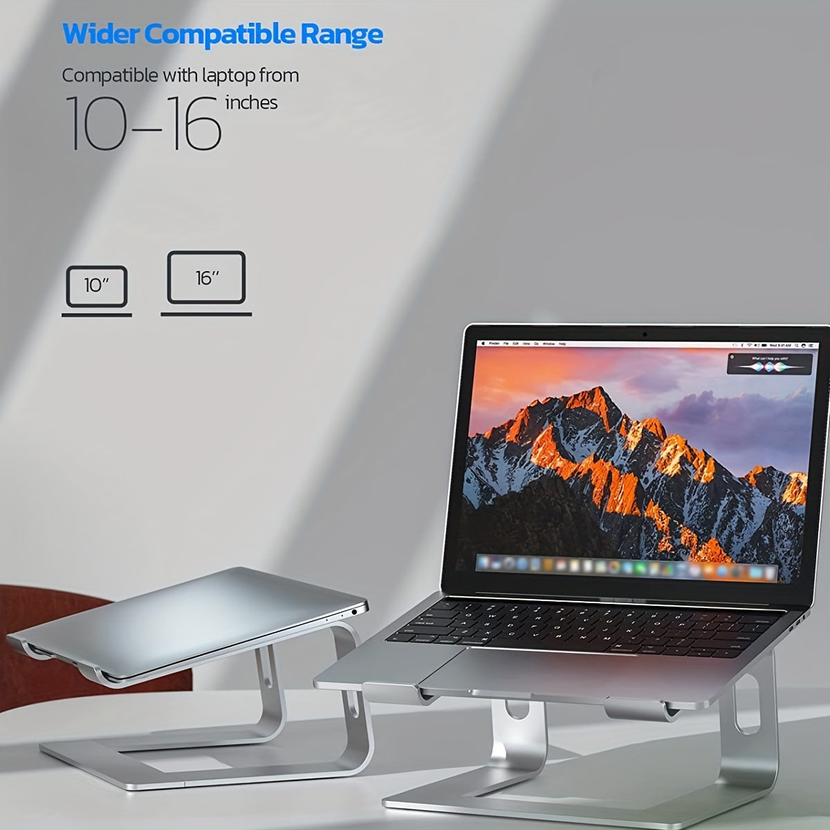 Desknirvana Basic Laptopstandaard – Ergonomische Aluminium Houder – Verhoogt Laptop tot Comfortabele Kijkhoogte