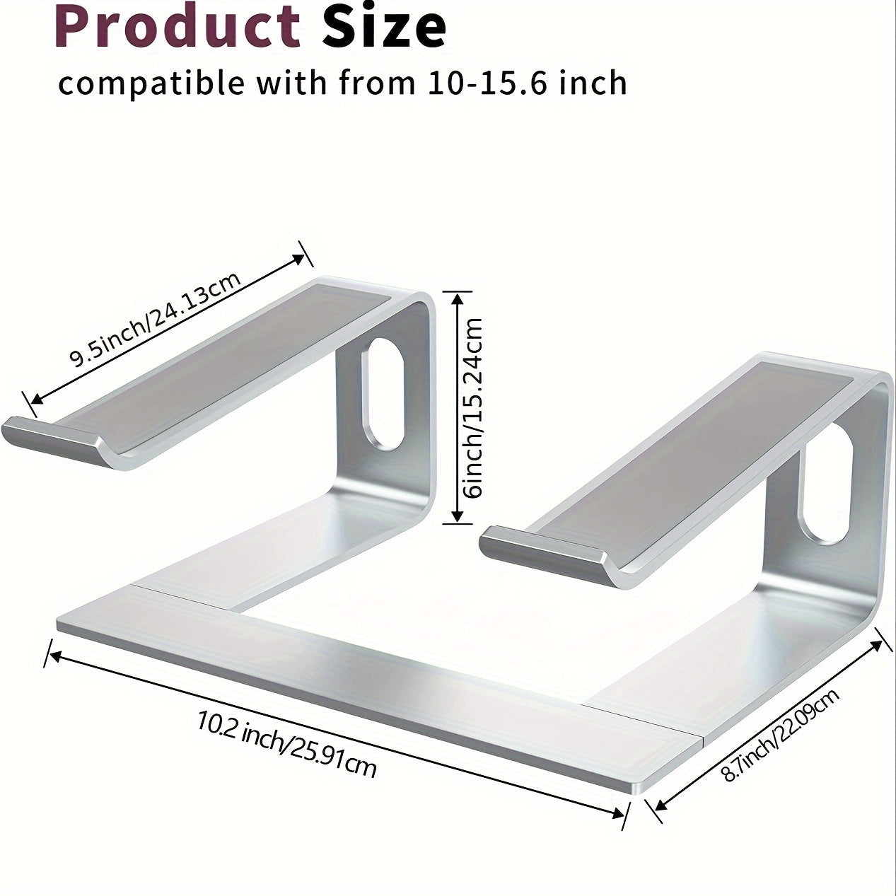 Desknirvana Basic Laptopstandaard – Ergonomische Aluminium Houder – Verhoogt Laptop tot Comfortabele Kijkhoogte