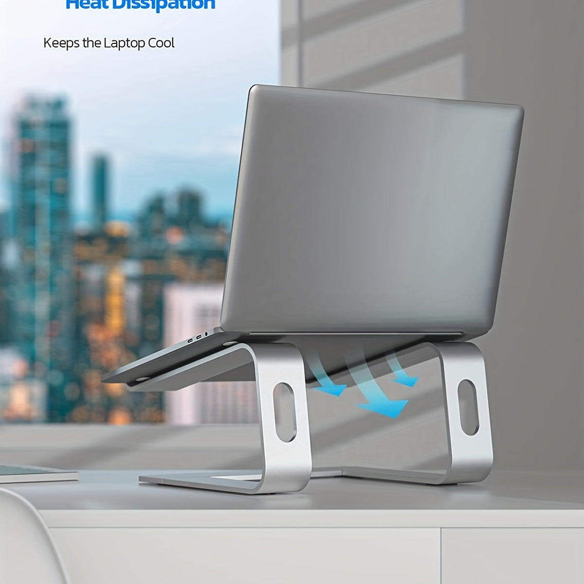 Desknirvana Basic Laptopstandaard – Ergonomische Aluminium Houder – Verhoogt Laptop tot Comfortabele Kijkhoogte
